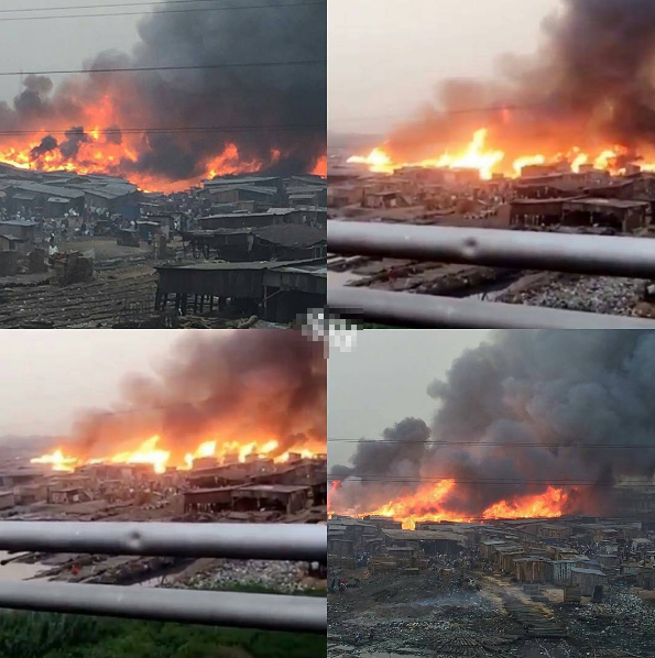 Fire Guts Makoko Slum in Lagos