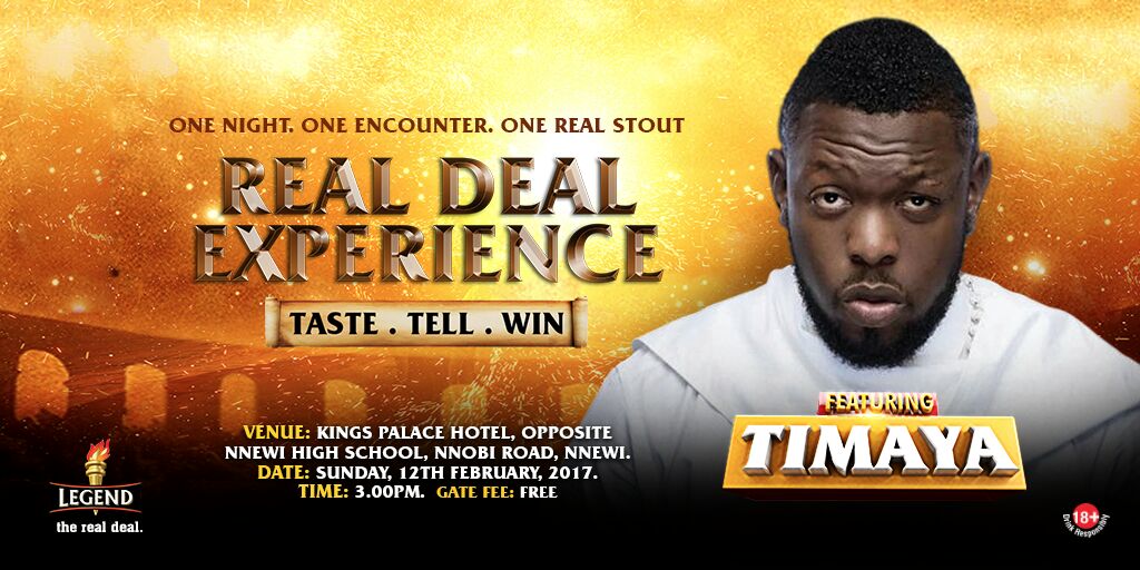 Timaya To Kick Off 2017 Legend Real Deal Experience