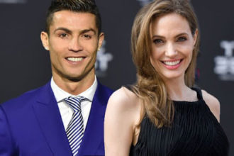 Cristiano Ronaldo with Angelina Jolie