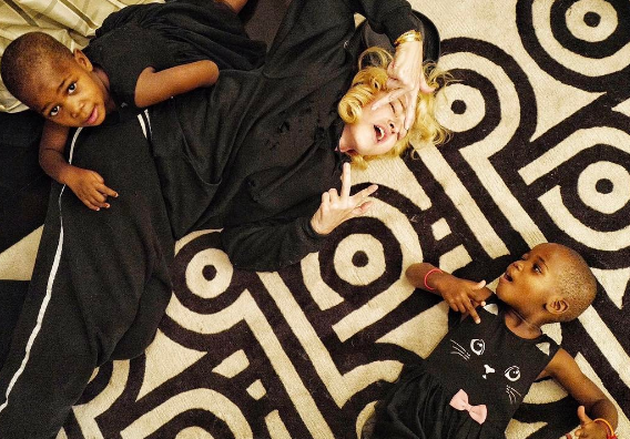 Madonna and her adorable twin girls adopted from Malawi