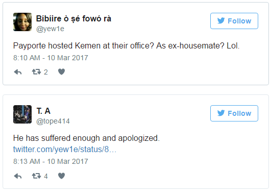Nigerian blasts payporte for hosting kemen with other housemates