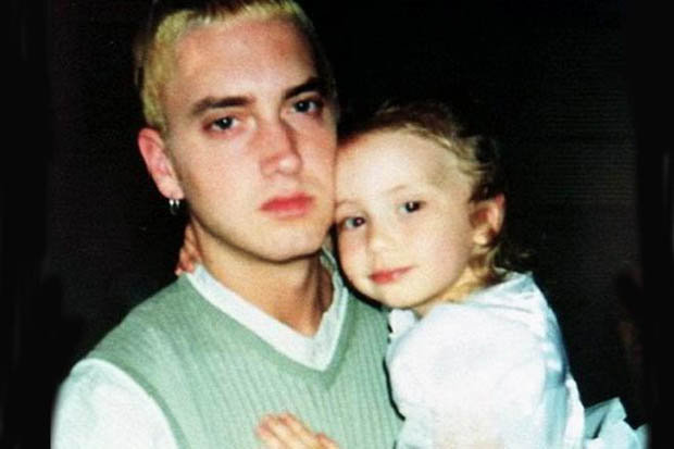 Hailie Scott as a baby and dad, Eminem
