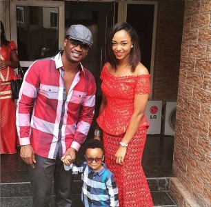 Paul okoye of psquare, wife Anita and son Andre