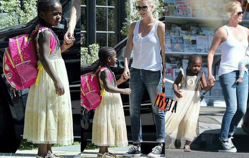 Hollywood Actress Charlize Theron and his 5 year old adopted son