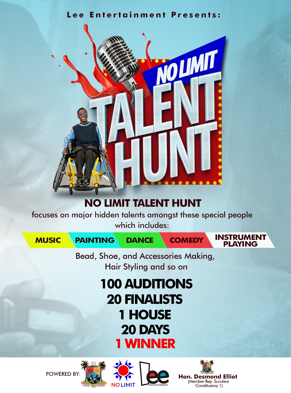 Audition Form for 'No Limit' Talent Hunt and Reality Show 