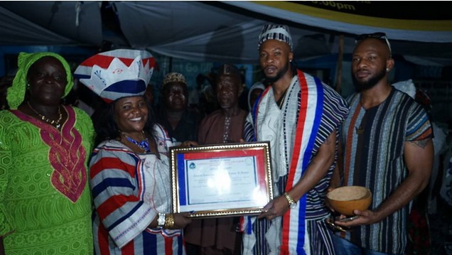 flavour honoured with cheiftancy title in liberia