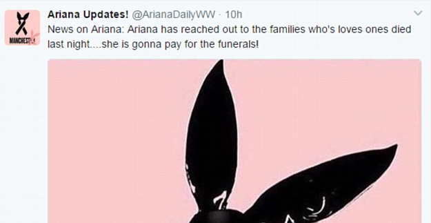 Ariana grande offer to pay for manchester terror victims funeral