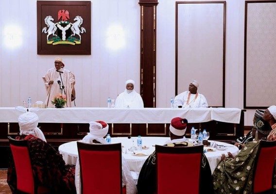 Buhari meeting with Traditional Rulers - OLORISUPERGAL