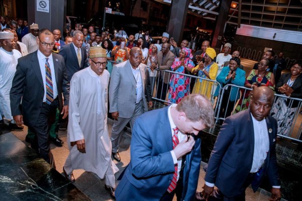 President Buhari arrives New York - OLORISUPERGAL