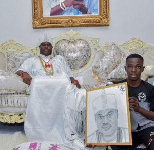 Ooni adopts, Gives Scholarship to Son of Corn Seller Who Drew his Portrait 