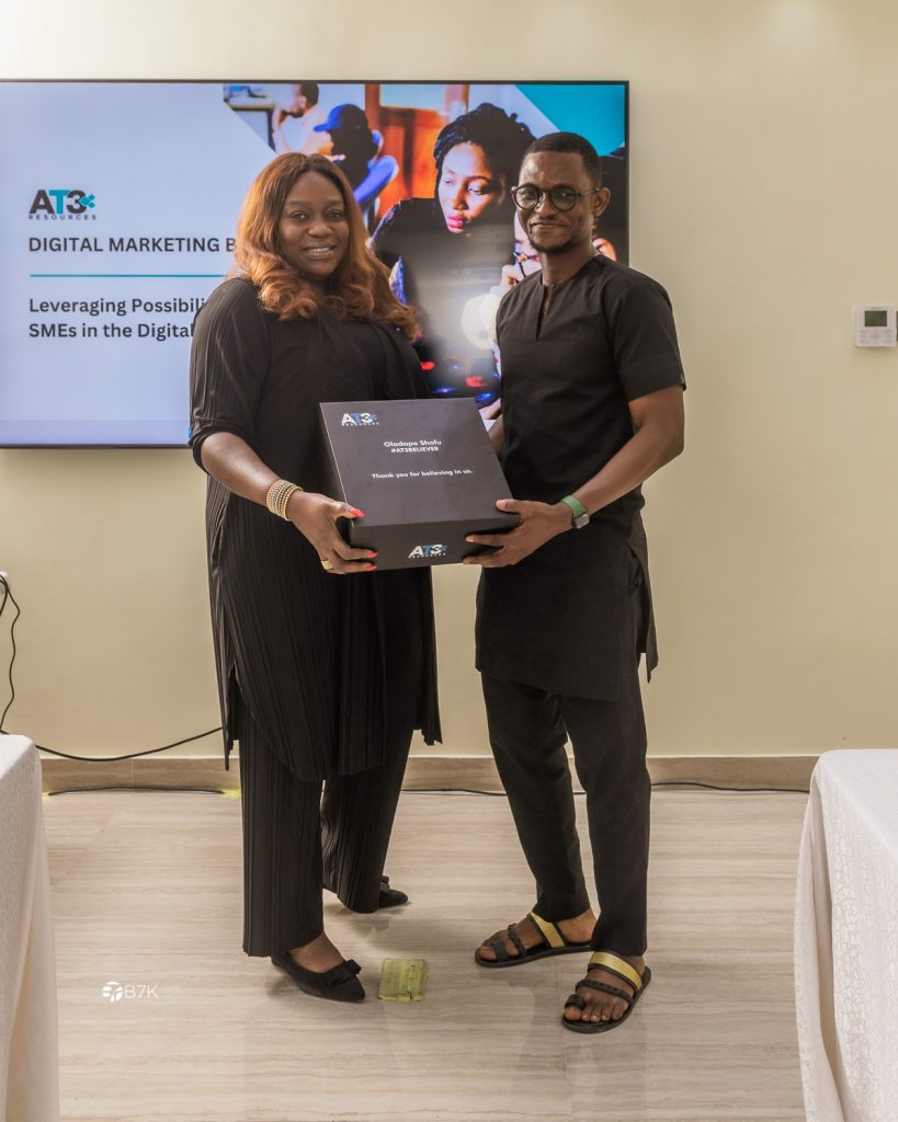 Tosin Adefeko, MD and Oladapo Shofu, Business Director both from AT3 Resources after facilitating a session on Realigning Business Perspectives to Activate Your Sweet Spot for Reach and Profitability