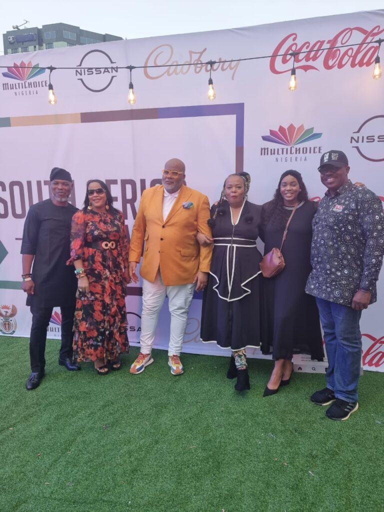 Sunday, 23rd April 2023, SA Consul General, Dr. Bobby Moroe with some of the guests at the South African and Nigerian Movie/Comedy Night at the Michael Adenuga Complex, Ikoyi, Lagos. Photo: NestHogins/Adekunle Owolabi 
