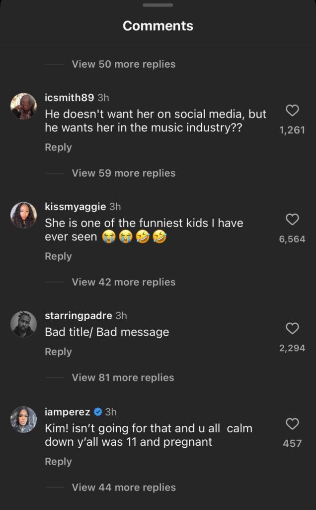 Comments from TheShadeRoom on Instagram