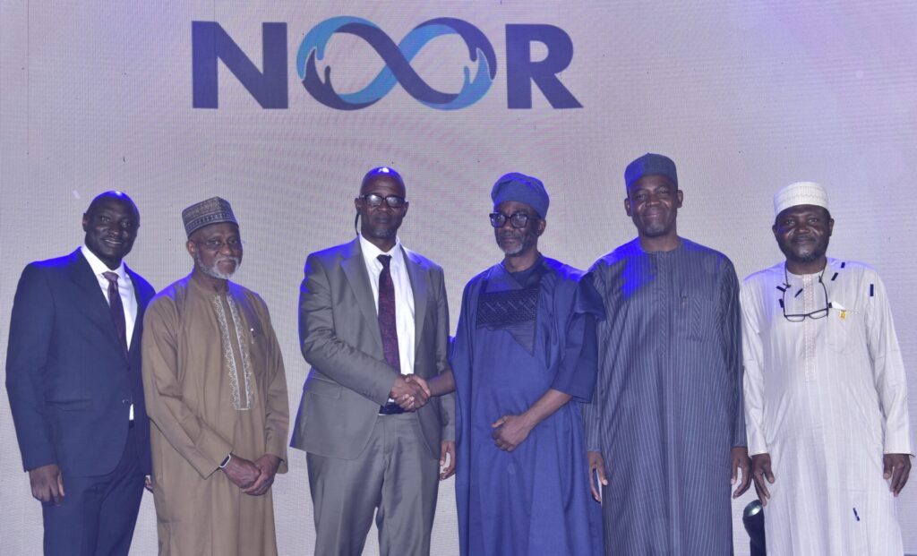 L-R: Vice Chairman, Noor Takaful Insurance Limited, Mr. Aminu Tukur: Director, Noor Takaful Insurance Limited, Rtd. Major Abubakar Yusuf; Chief Medical Director, Lagos University Teaching Hospital(LUTH), Prof. Wasiu Adeyemo; Chairman, Noor Takaful Insurance Limited, Mr. Muhtar Bakare; Director, Noor Takaful Insurance Limited, Ambassador Shuaibu Ahmed  and Director, Noor Takaful Insurance Limited, Mr. Ismaila Zakari during the launch of Noor Health and mobile app, RAHA by Noor at the African Takaful and Non-Interest Finance conference held in Lagos recently