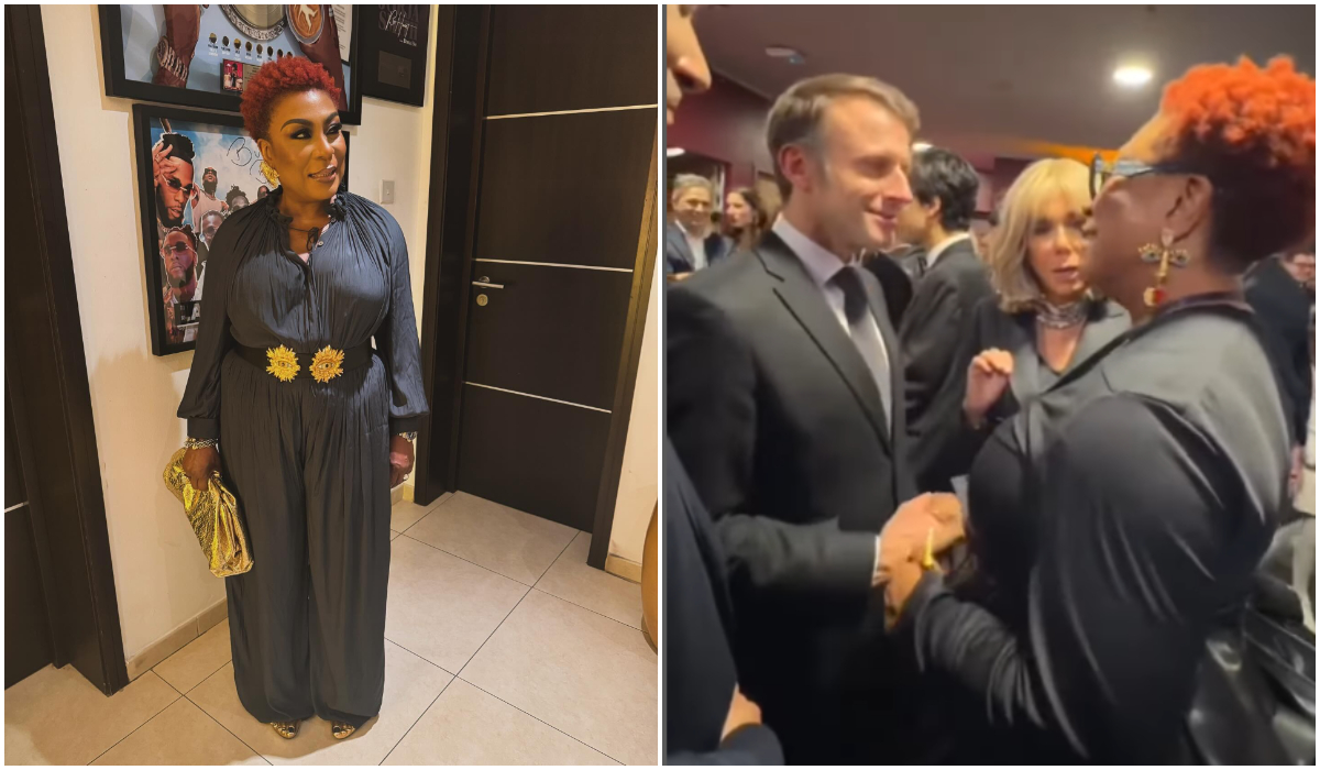 Video of Burna Boy’s Mum Linking Up With French President Macron in Paris Trends