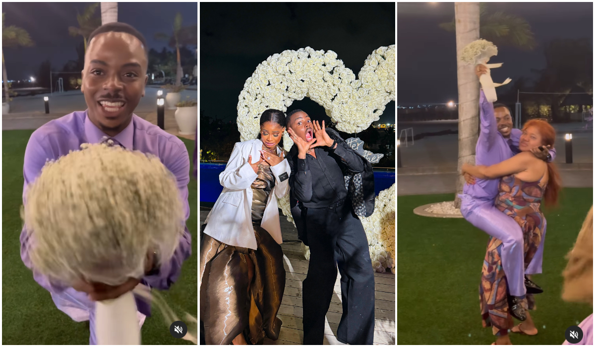 Enioluwa Catches Priscilla’s Bouquet, Goes Wild in Viral Clip As He Announces His Own Wedding Date