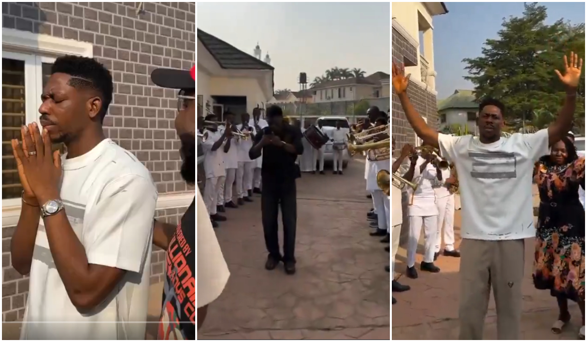 Clips of Moses Bliss Getting Emotional After He Got Surprised by a Train of Trumpeters, Fans React