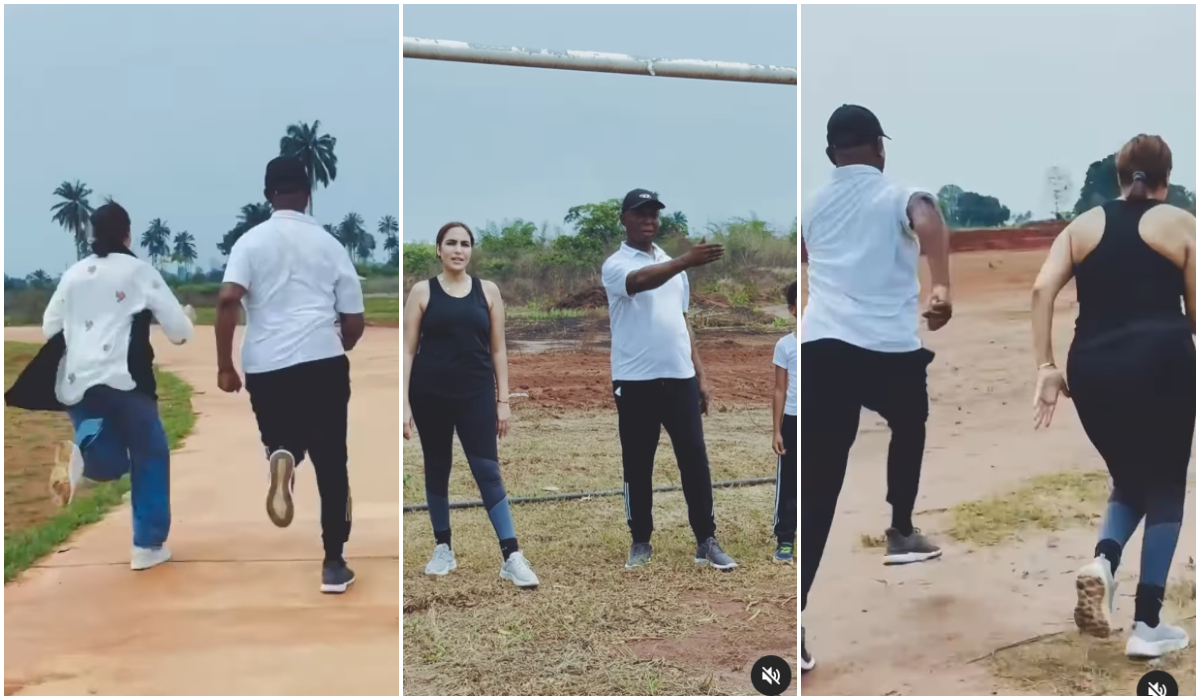 Video of Regina Daniels’ Co-wife Laila Charani Challenging Ned Nwoko to 100m Race Trends