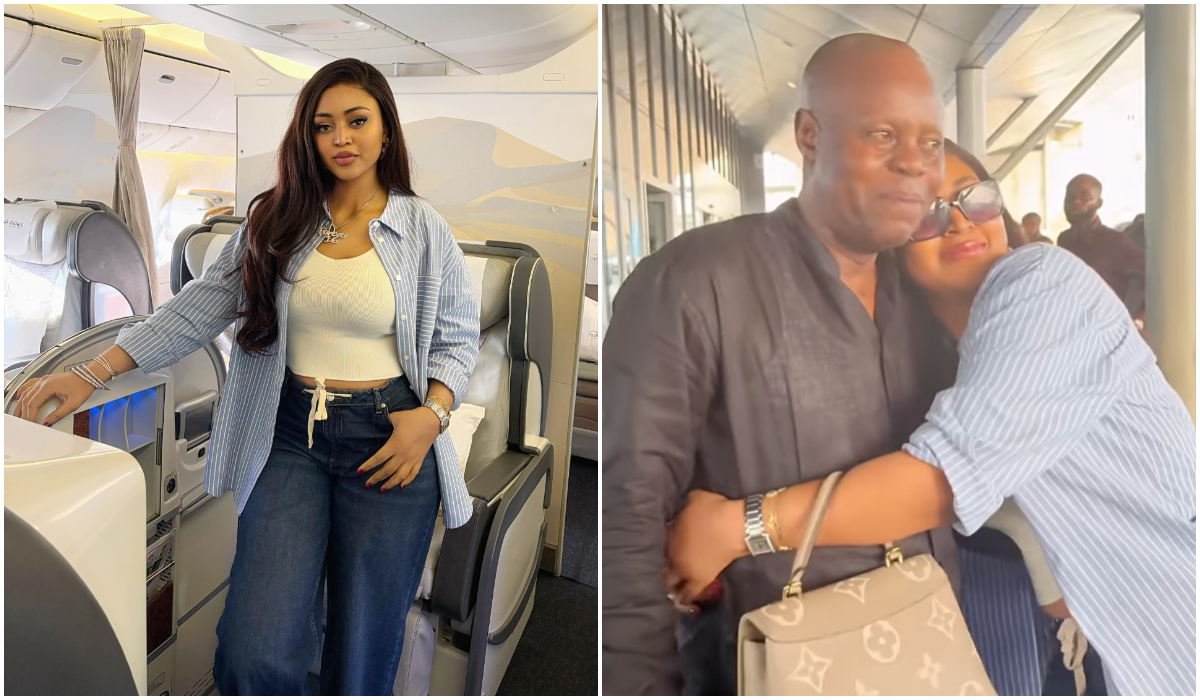 Regina Daniels and her dad - Olorisupergalmedia