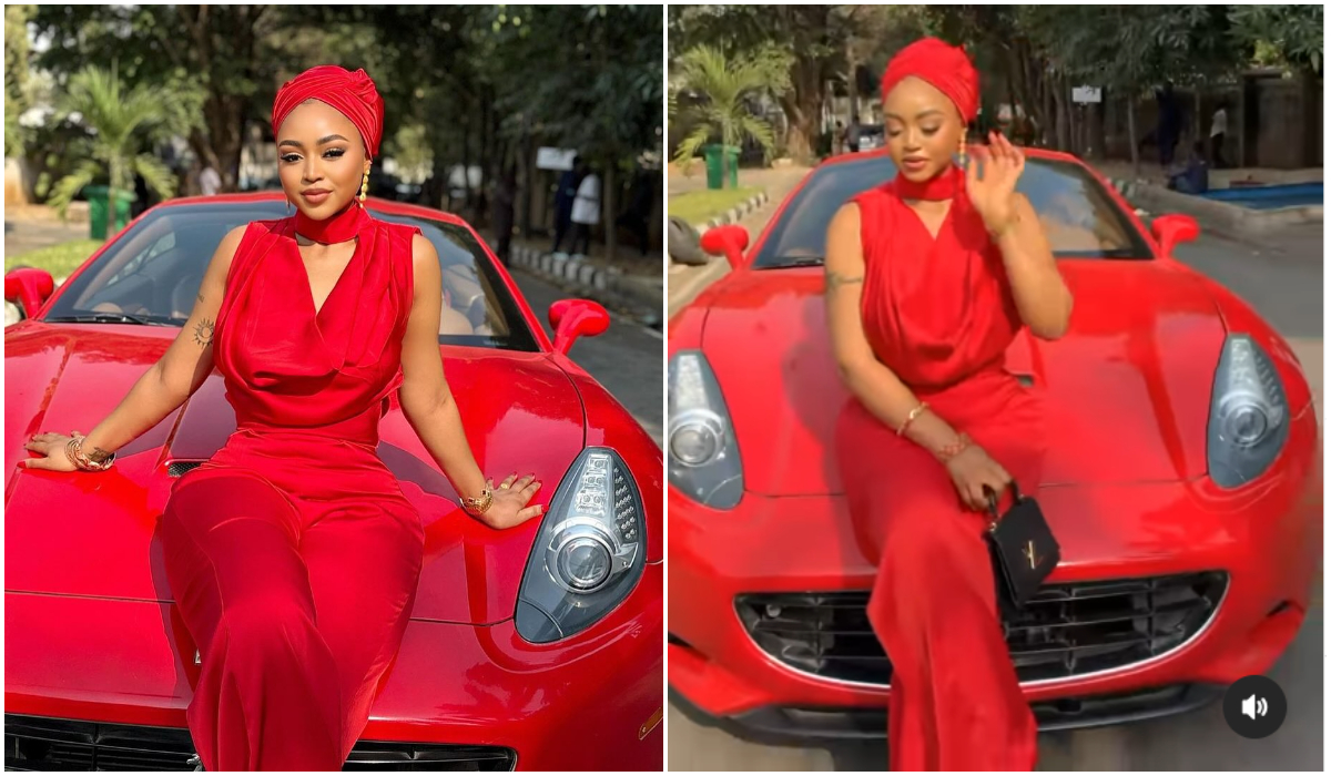 Regina Daniels Fires Back at Trolls, Flaunts New Whip, a Ferrari in Viral Clip