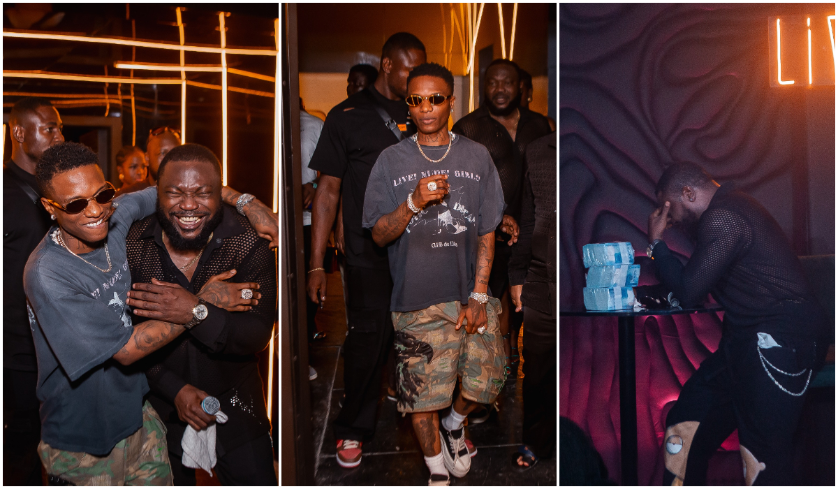 Videos of Wizkid Gifting Comedians Who Performed at Buchi’s Show Millions Goes Viral