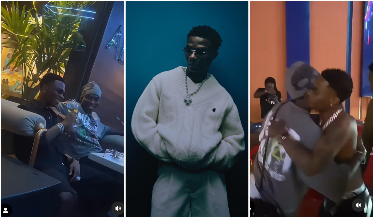 Clips of Wizkid Hanging Out at Reekado Banks’ Newly Opened Lounge in Lekki Trends