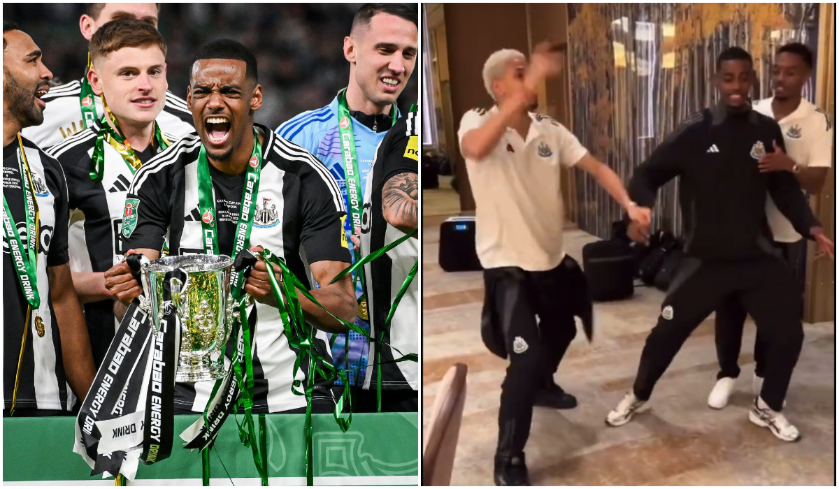 Newcastle's Isak and other players dancing to Wizkid's song - Olorisupergalmedia