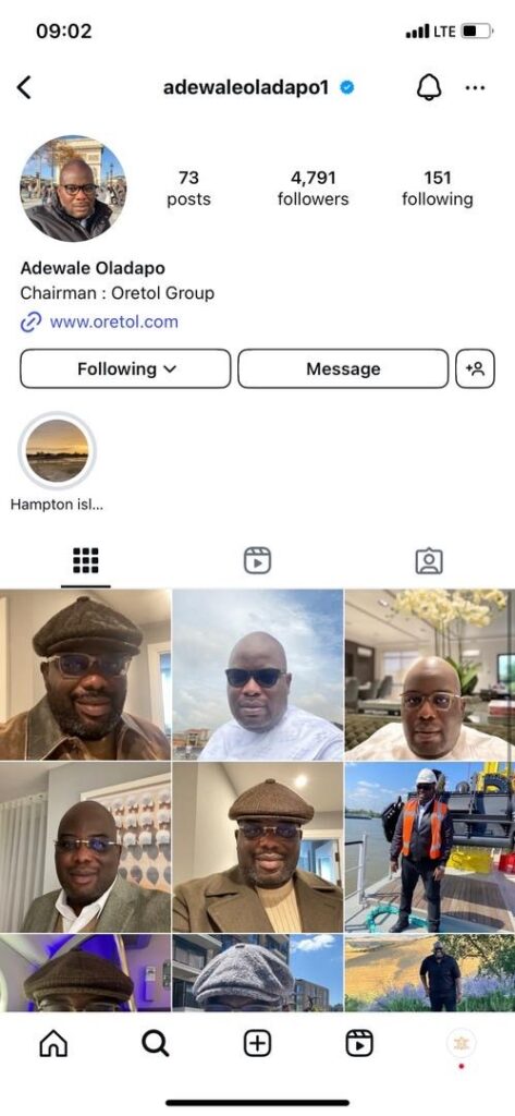 Adewale Oladapo and Oretol Limited Nigerian - Olorisupergalmedia