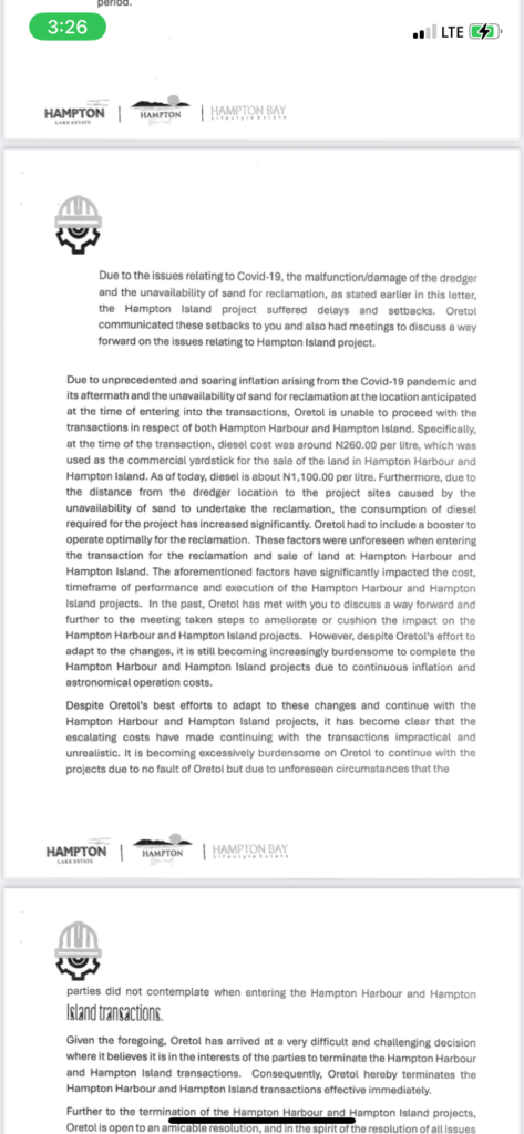 Court documents for retraining order against Olawale Adedapo and Oretol Nigeria Limited