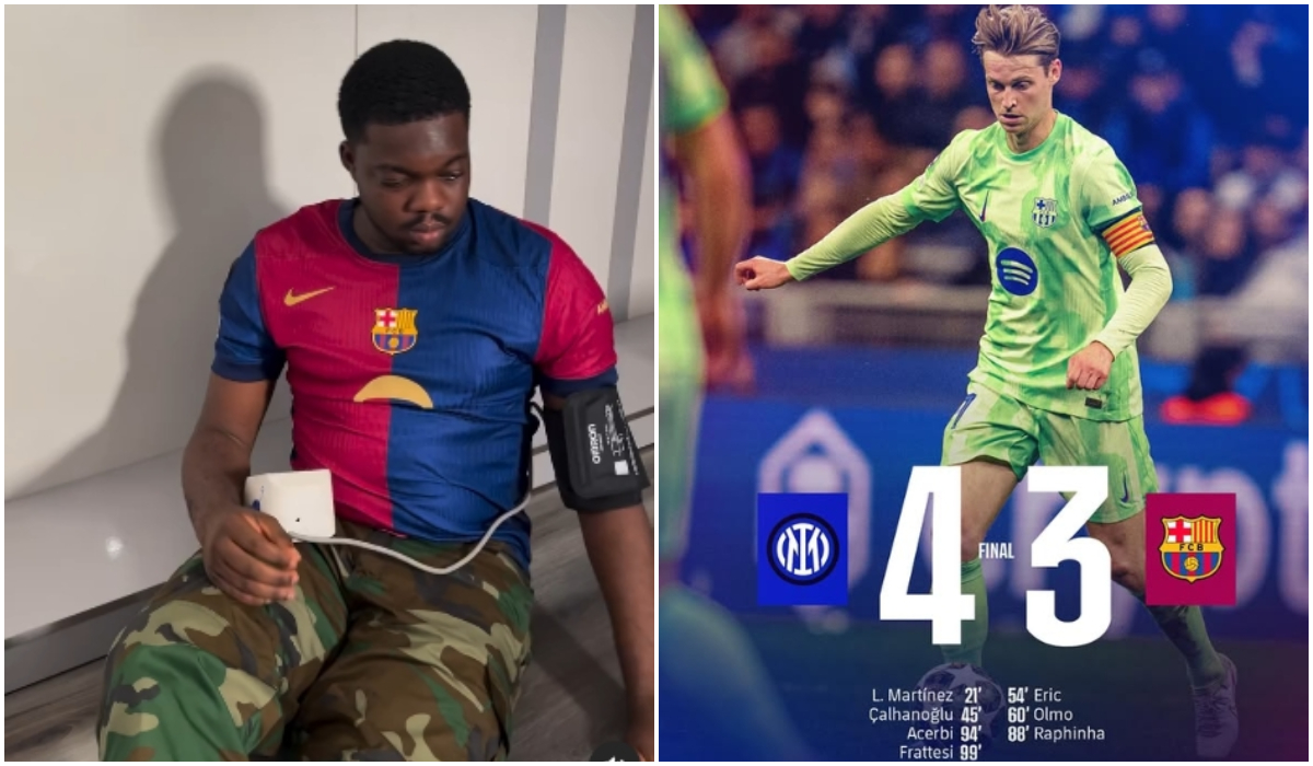 Comedian Cute Abiola Heartbroken After Barcelona’s Champions League Loss To Inter Milan