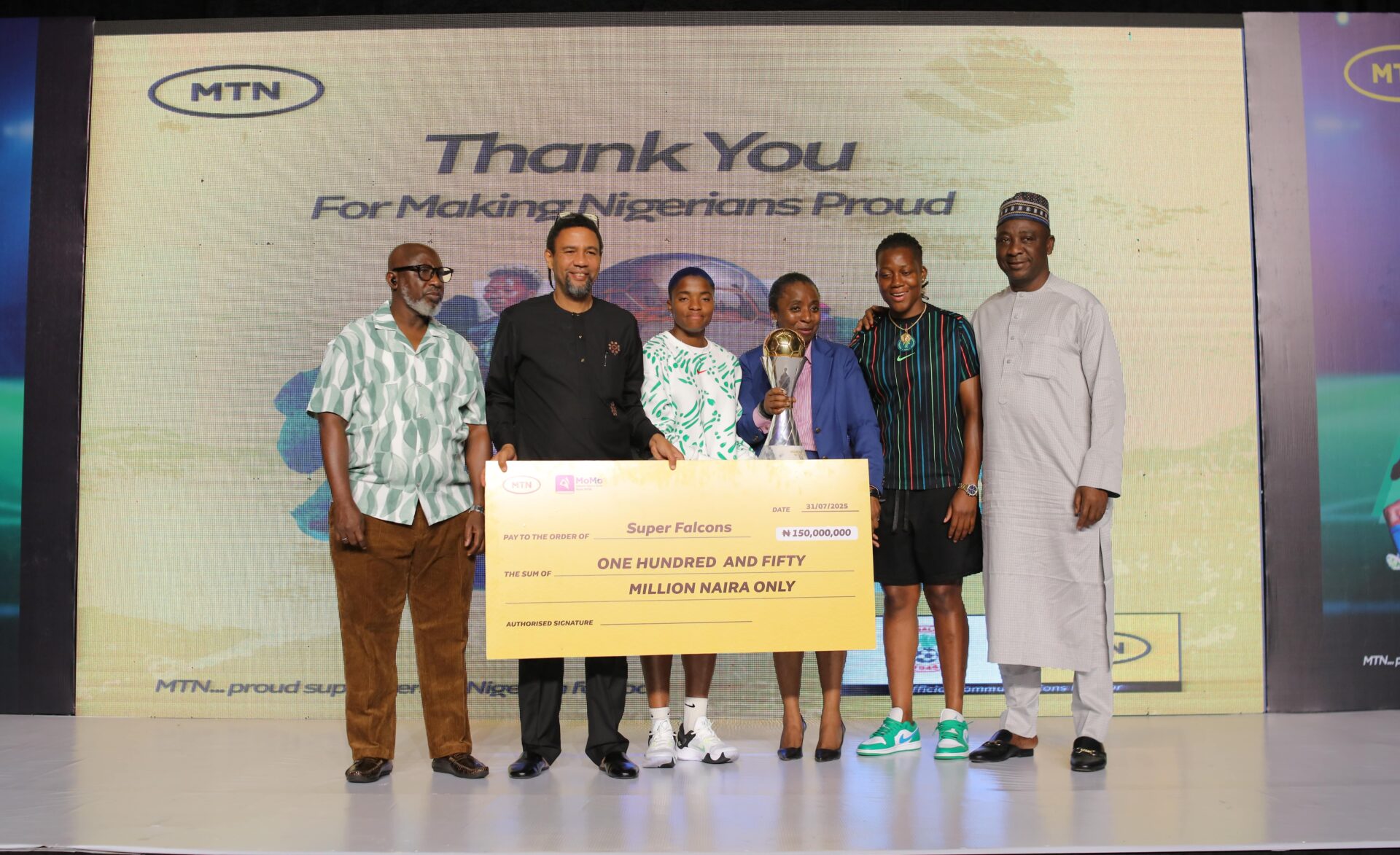 MTN Nigeria Awards 150 Million Naira To Super Falcons After WAFCON 2024 Win