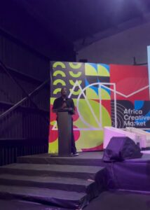 Chude Jideonwo speaking at Digital Creator Summit Lagos, announcing the FourthMainland Creators Fund- OLORISUPERGAL MEDIA