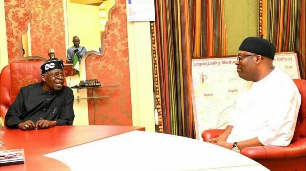Governor Siminalayi Fubara during his meeting with President Tinubu at the State House Abuja after reinstatement- OLORISUPERGAL MEDIA 
