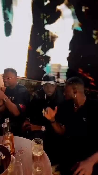 Victor Osimhen, Adekunle Gold, and Patrice Evra at a club in Istanbul, enjoying a night out-OLORISUPERGAL MEDIA