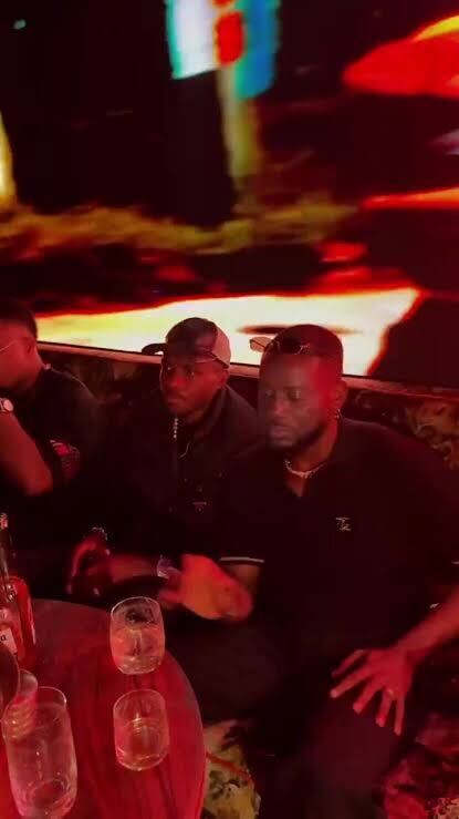 Victor Osimhen, Adekunle Gold, and Patrice Evra at a club in Istanbul, enjoying a night out- OLORISUPERGAL MEDIA