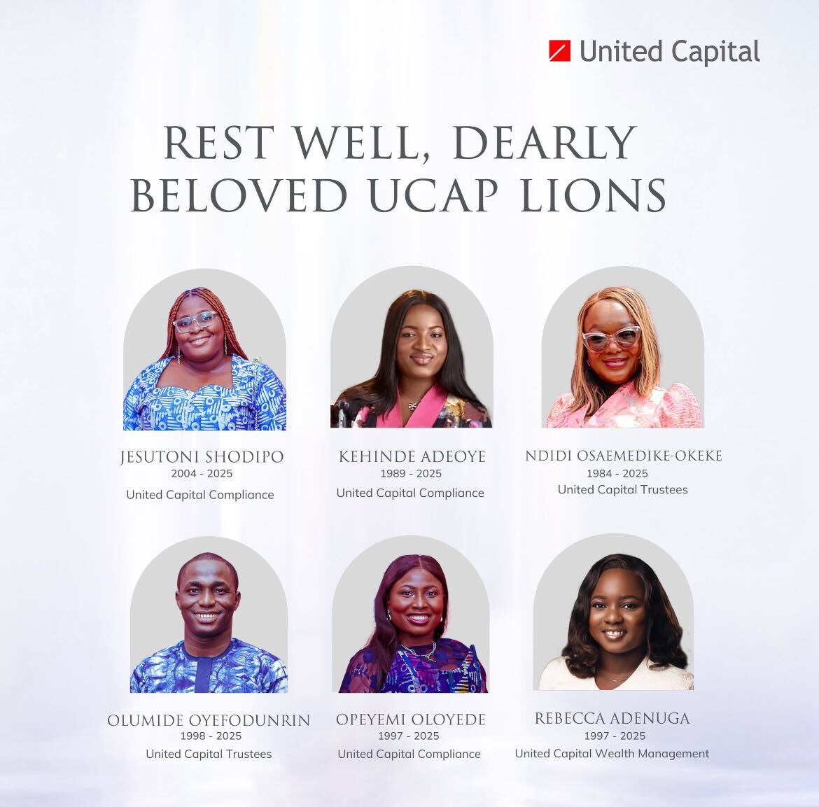 Identities Revealed: Six United Capital Employees Die in Afriland Towers Fire