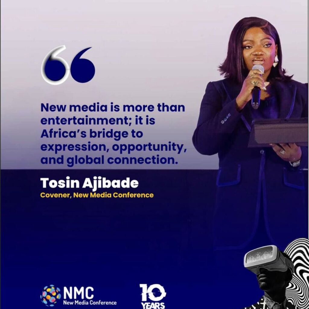  Tosin Ajibade delivering her opening speech at the New Media Conference 2025 in Lekki- OLORISUPERGAL MEDIA 
