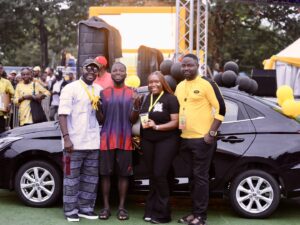 UNIBEN Students Thrilled As Engineering Student Carts Off Car Prize During MTN Campus Invasion Olori Supergal