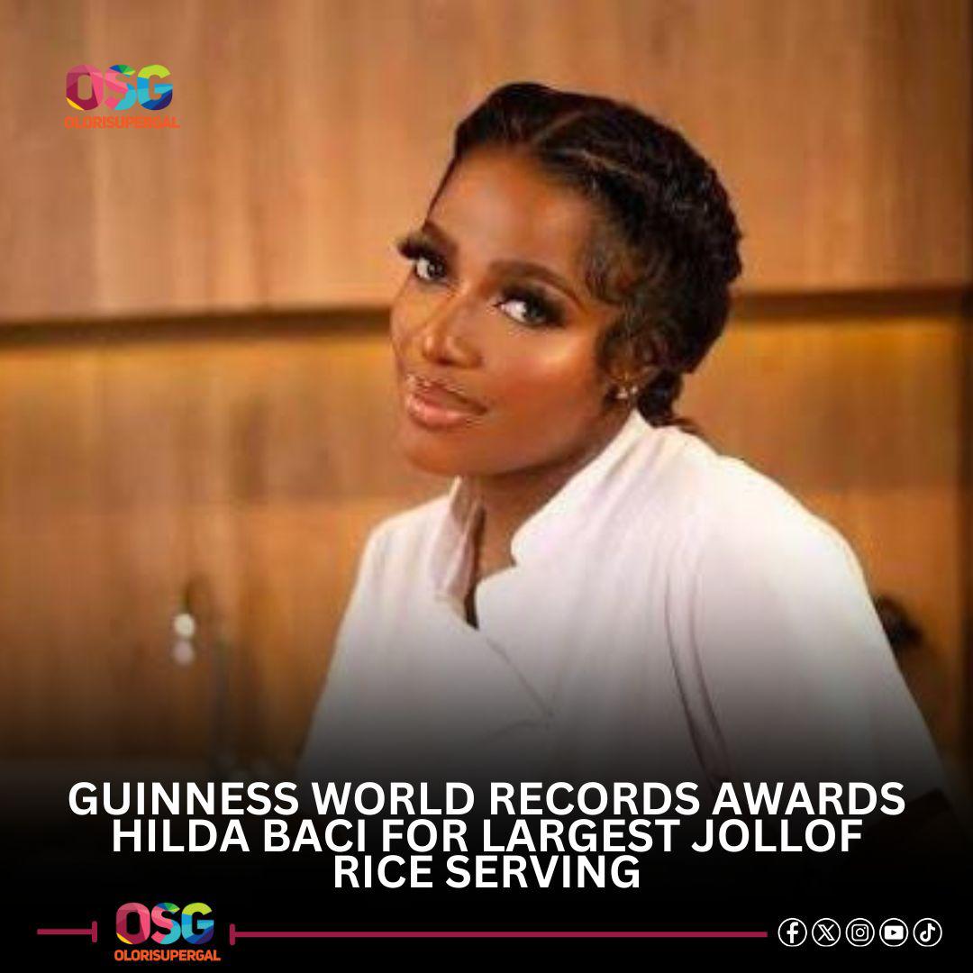 Guinness World Records Awards Hilda Baci for Largest Jollof Rice Serving- OLORISUPERGAL MEDIA