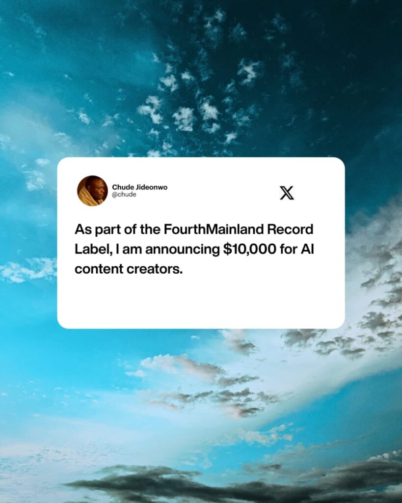 Chude Jideonwo Announces $10,000 Test Investment for African Creators Using Artificial Intelligence-OLORISUPERGAL MEDIA 