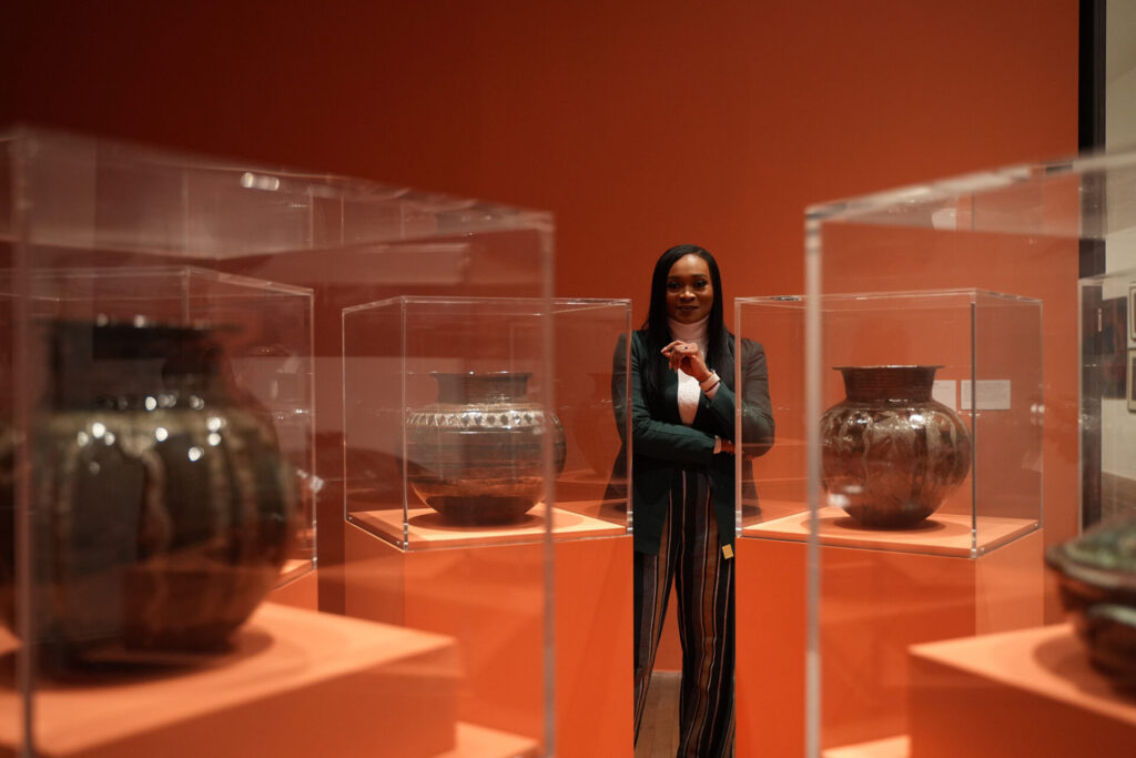 Ngozi Akinyele, Chief Marketing and Communications Officer at Coronation Group, pictured at Tate Modern during the Nigerian Modernism exhibition — a celebration of Nigeria’s rich artistic heritage-OLORISUPERGAL MEDIA