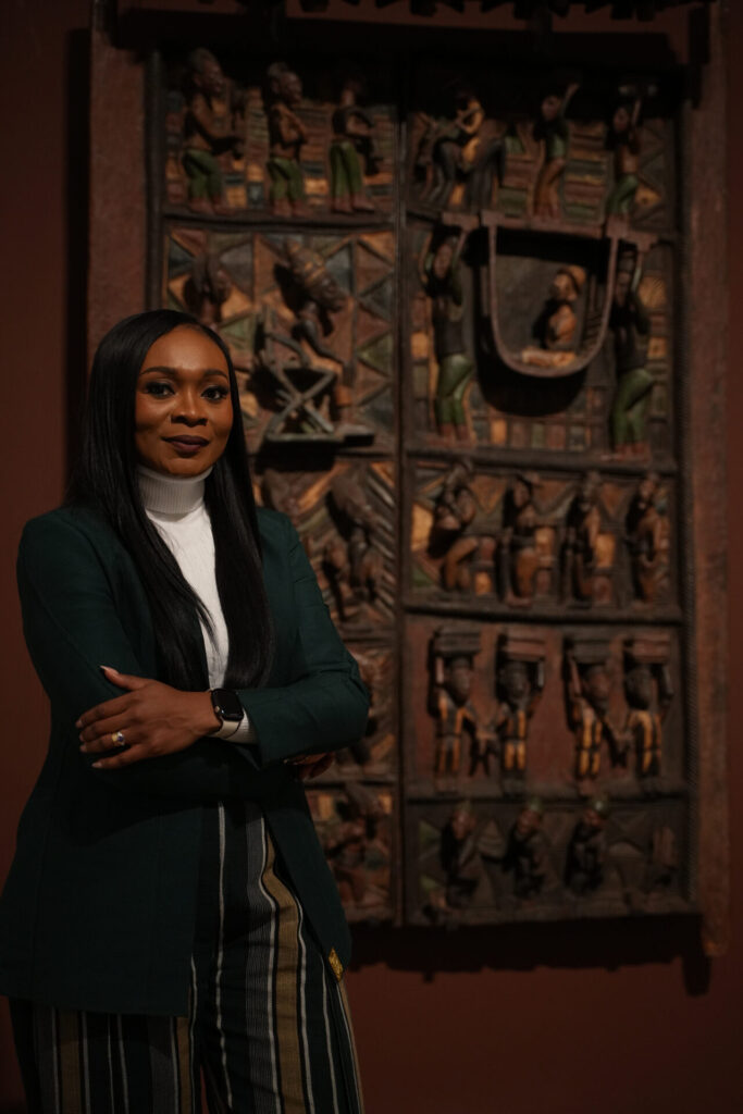 Ngozi Akinyele, Chief Marketing and Communications Officer at Coronation Group, pictured at Tate Modern during the Nigerian Modernism exhibition — a celebration of Nigeria’s rich artistic heritage-OLORISUPERGAL MEDIA