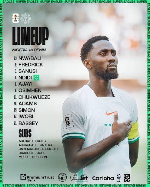 Nigeria vs Benin: CAF World Cup Qualifier – Kickoff Time, Team News & Predicted Lineups-OLORISUPERGAL MEDIA