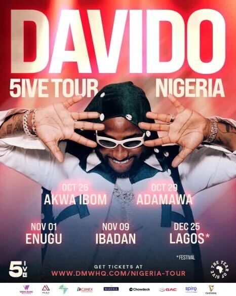 Davido Announces Homecoming ‘5IVE’ Tour Across Nigeria-OLORISUPERGAL MEDIA