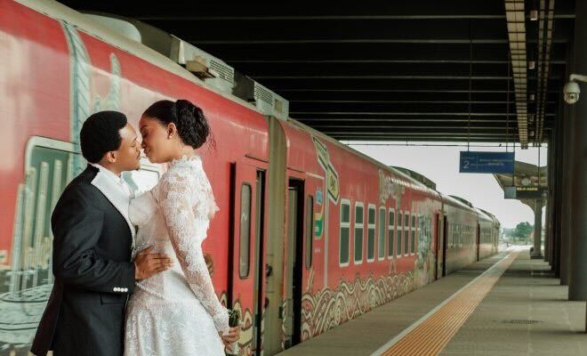 Shawn Faqua and Sharon Ifunanya Make History with Nig First-Ever Moving Train Wedding-OLORISUPERGAL MEDIA