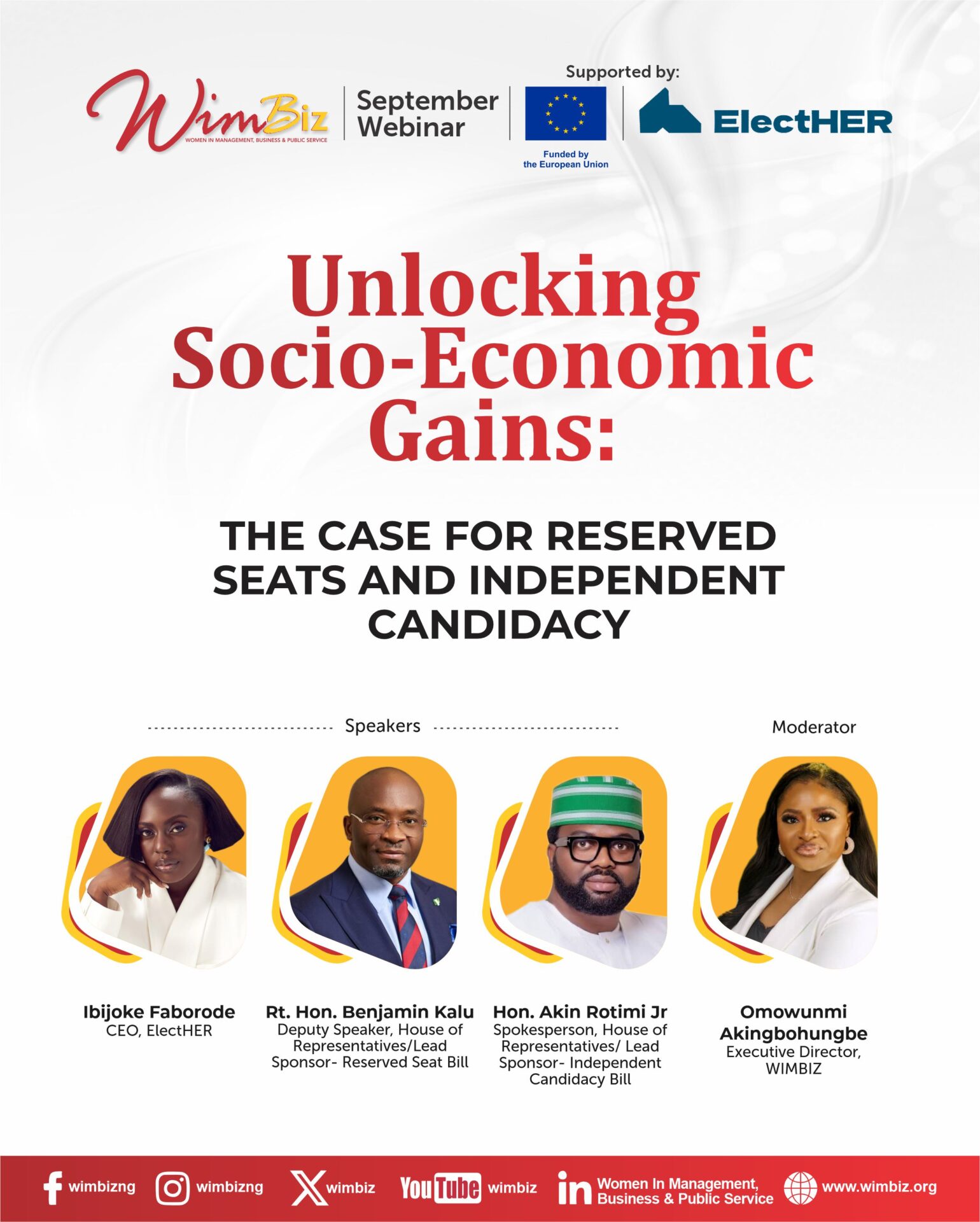 WIMBIZ Hosts Webinar, Calls for Public Support on Reserved Seats & Independent Candidacy Bills-OLORISUPERGAL MEDIA
