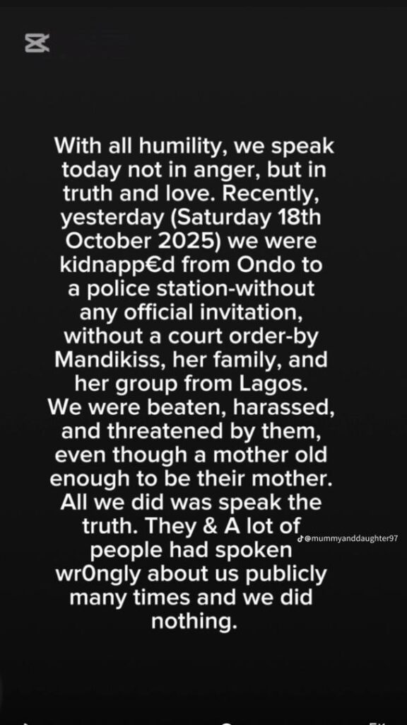 Mandy Kiss Accused of Kidnapping After Arresting Mother-Daughter Troll Duo-OLORISUPERGAL MEDIA 
