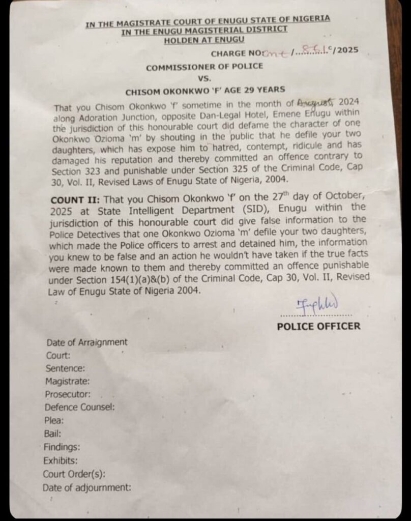 Enugu police false defilement accusation-OLORISUPERGAL MEDIA
