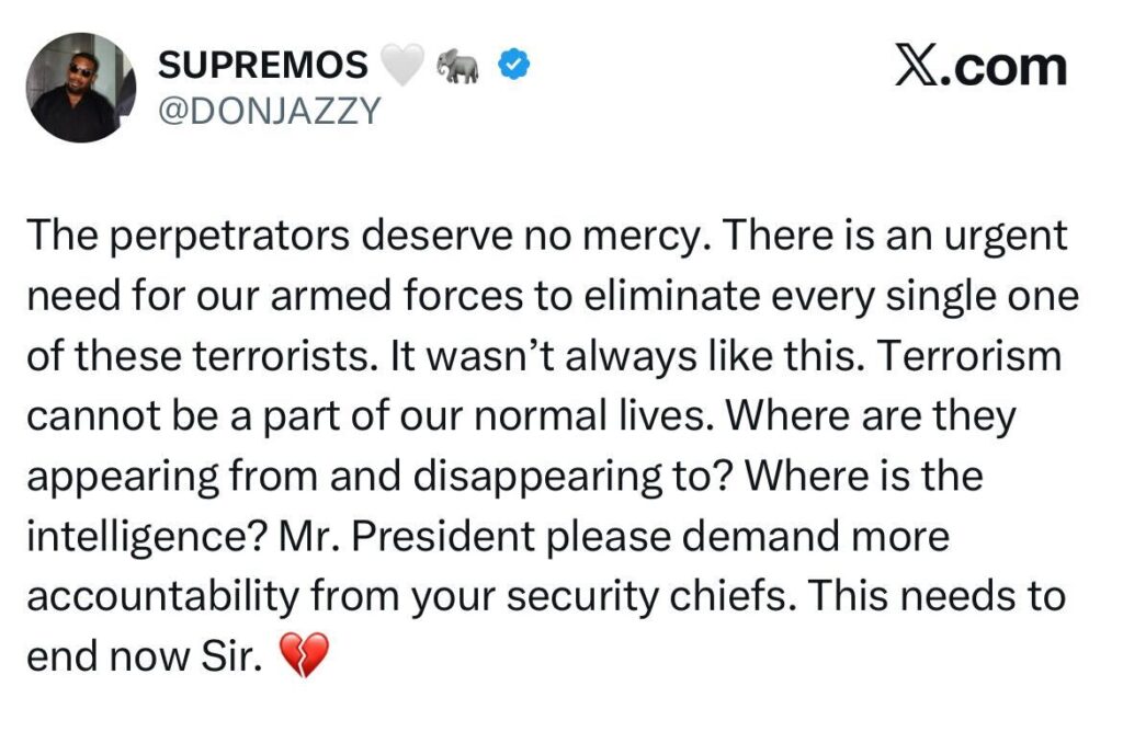 Don Jazzy Demands Action from President Tinubu After De@dly Terror Attacks Intensify Nationwide-OLORISUPERGAL MEDIA