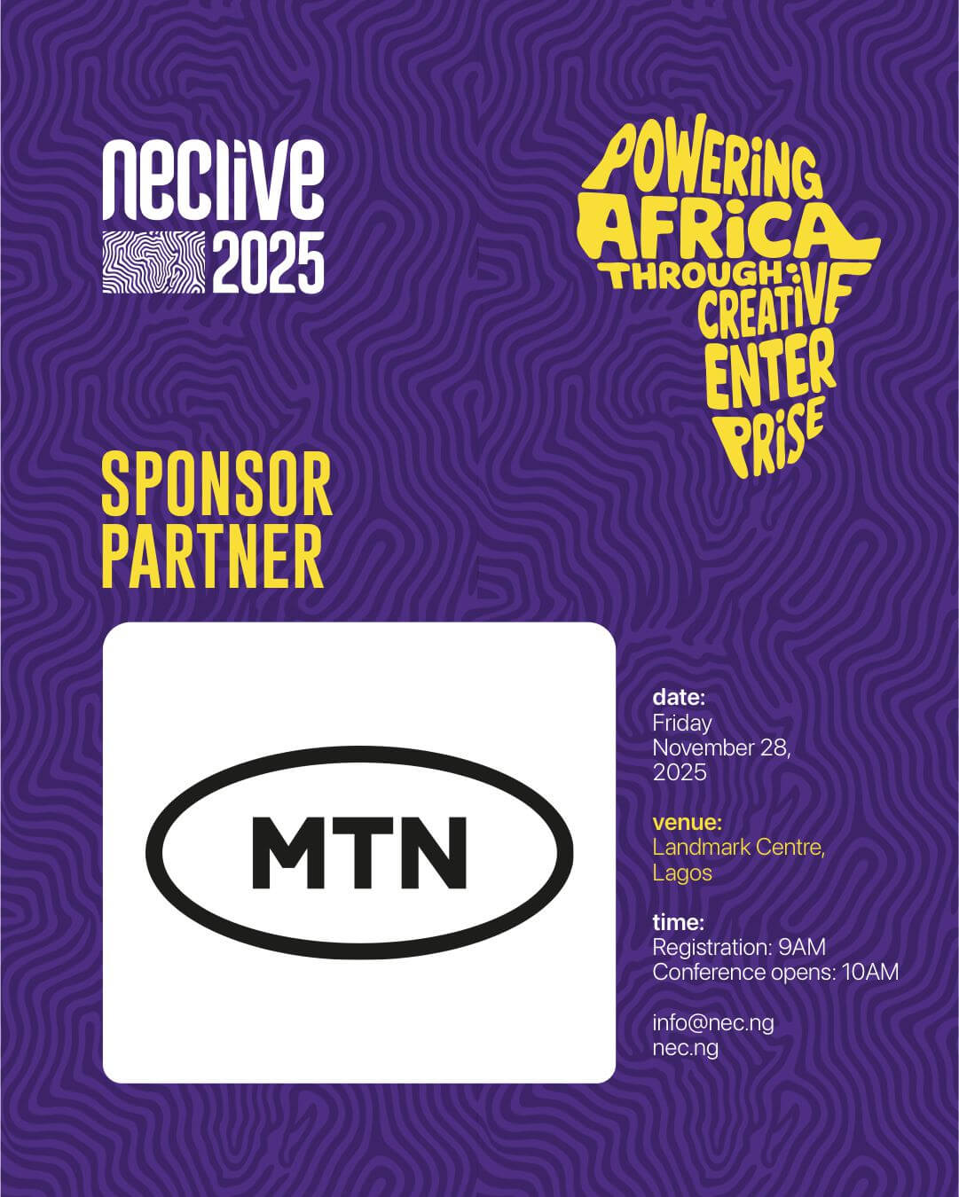 MTN Nigeria Joins NECLive 2025 to Power Africa’s Creative Enterprise